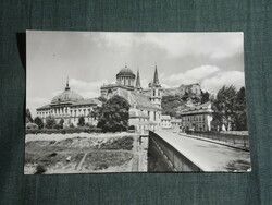 Képeslap, Esztergom, Bazilika,Prímási palota,Vizivárosi templom, Kisduna híd részlet,látkép, 1971-