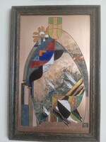 TŰZZOMÁNC KÉP-" KAPU ELŐTT BEBOCSÁTÁSRA VÁRVA" H.BARAKONYI KLÁRA!