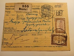 V0425  - MISKOLC - csomagszállító  1921 (gyógyszer) - Sátoraljaújhely  -Galambos Béla gyógyszerész