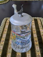 Glass Jug with Fish Motif