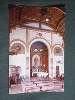 Képeslap,fotó,Gyomaendrőd,Róm. kath templom belső,oltár látkép részlet,1987-
