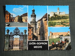Képeslap,Győr Sopron megye,Fertőd,Mosonmagyaróvár,Pannonhalma részlet,1977-