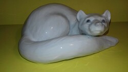 CSODÁLATOS!! Heubach Wiesel / Hermelin jelzett eredeti porcelán figura 1885 cca
