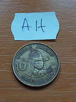 PERU 10 SOL DE ORO 1978 Sárgaréz, TUPAC AMARU   #AH