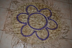 Régi telibe vart selyem matyó terítő 02