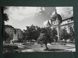Képeslap, Hódmezővásárhely, Kossuth Lajos tér,park,szobor, 1964-