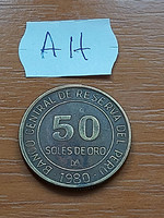 PERU 50 SOL DE ORO 1980  Alumínium-Bronz  #AH