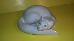 CSODÁLATOS!! Heubach Wiesel / Hermelin jelzett eredeti porcelán figura