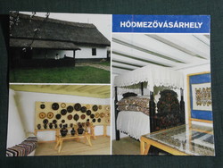 Képeslap, Hódmezővásárhely, mozaik, népművészeti ház látkép,részlet, 1990-