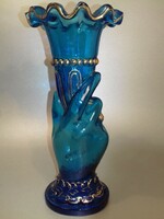 Antik üveg váza arany díszítéssel extrém ritka gyűjteménybe