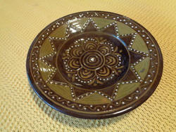 Óbányai , kerámia , falitányér  , Keszler Antal , 18 cm .