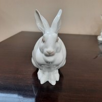 Colorful Herendi Porcelain Sitting Rabbit, Bunny Figurine