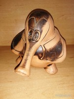 Kerámia terracotta art deco elefánt persely - 14 cm magas (z)
