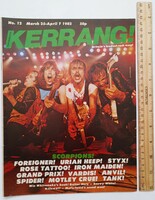 Kerrang 1982/12 Scorpions Iron Maiden Uriah Foreigner Styx Motorhead Rose Tattoo Motley Crue