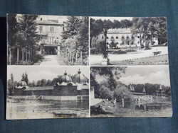 Képeslap,Hévíz,mozaik,Gyógyfürdő,Tó,Fürdő pavilon,épület látkép,üdülő,park részlet,1960-
