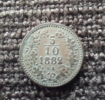 Osztrák  - Magyar  monarchia  5/10 krajcár 1882 KB