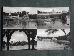 Képeslap,Hévíz,mozaik,Gyógyfürdő,Tó,Fürdő pavilon,épület látkép, részlet,1961-