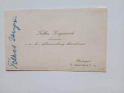 V0579  Névjegykártya - Telkes Zsigmond ékszerész a m.kir. állam rendőrség ékszerbecsüse  1914