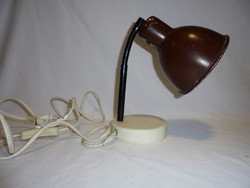 Régi, fém burás, gégecsöves asztali lámpa, íróasztal lámpa