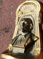 Antik Bronz William Shakespeare szobor Könyvtámasz