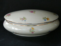 Limoges-i porcelán ovális, fedeles bonbonier, doboz