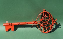 Fairy-tale Castle Key Shaped Old Wrought Iron Wall Key Holder, Much More Beautiful in Person Than in Photos :)
