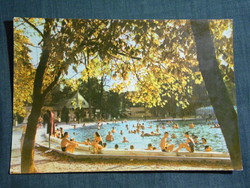 Képeslap,Harkány,Gyógyfürdő,strand fürdő,medence,épület látkép, részlet,1964-