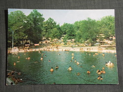 Képeslap,Harkány,Gyógyfürdő,strand fürdő,medence,épület látkép, részlet,1971-