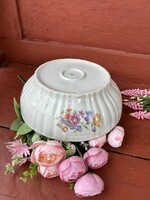 25 cm  Gyönyörű  Zsolnay virágos porcelán pogácsástál tál pörköltes levesestál nosztalgia