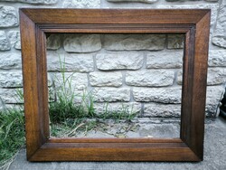 Antique wide veneered wood frame painting mirror frame