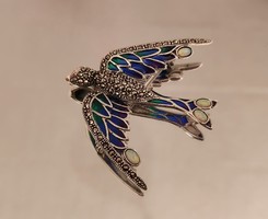 • Elysian Galamb medál/bross, nagy, nemesopál, markazit  sterling ezüst  925  - új  !