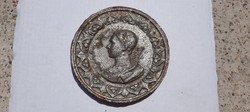 Antik Ferenc József öntöttvas falitányér középrésze - alkatrész! !