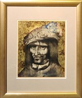 Badacsonyi Sándor (1949-2016): Portré (painting in new frame)