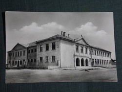Képeslap, Kál, gimnázium, iskola látkép,részlet, 1961-