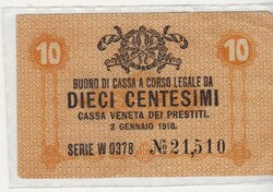 Olaszország 10 centesimi 1918 VG