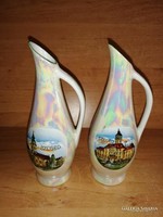 Unterweissbach porcelán SZEGED feliratú emlék kiöntő, kancsó párban - 15,5 cm magas  (25/d)