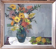 Farkas Lídia (1910-1985) - Őszi csokor (Képcsarnokos) Igazi kuriózum !