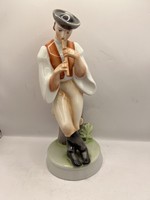 Zsolnay furulyázó juhász porcelán, 27 x 11 cm-es. 6134