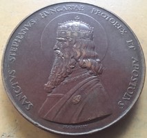 Szent István év emlékérem 1938 . 40mm . Réz