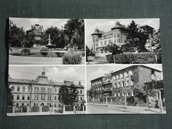 Képeslap,Kaposvár,mozaik,tanítóképző,színház,törvényszék,park,szökőkút, látkép,részlet, 1961-