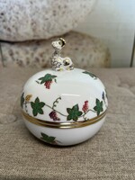 Herendi Koi Hal Fogós Szőlő mintás Porcelán Bonbonier A81