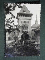Képeslap,Kőszeg, Hősök kapuja,torony,Mária szobor park látkép,részlet, 1961-