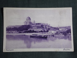 Képeslap, Esztergom Bazilika templom,Prímási palota,kikötő látkép,részlet, 1928-   -lila-