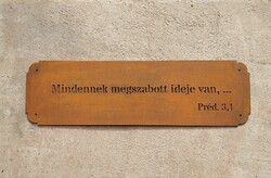 CORTEN acél tábla bibliai idézettel 550x160 mm (3 mm vastag lézervágott)