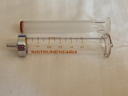 Laboratóriumi fecskendő 5ml üveg INSTRUMENTARIA Zagreb retro üvegfecskendő 01