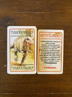 Vadonatúj,vidám gyerekkártya. Tyrannosaurus,Segnosaurus,Nothosaurus stb.