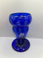 VINTAGE AJKA / BOHEMIAN COBALT üveg váza, 20 cm. 6740