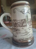 Elegant, Marked Beer Mug from Frankfurt on Oder, Decorated with 1558 Cityscape