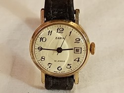 Óra karóra 014 - ZARIA 22 köves mechanikus felhúzós retro 23mm naptáros ZARJA