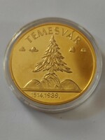 1989. Erdély -Temesvár  aranyozott emlék érme